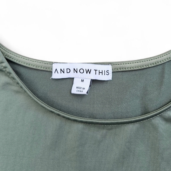 And Now This Sage Green  Crewneck Bodysuit Long Sleeves, Size M - Picture 4 of 4